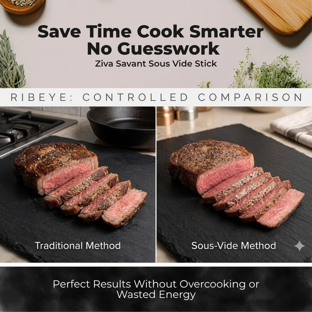 Ziva Savant Sous Vide Stick 1200 W Präzisionskocher mit LCD-Touch IPX7 wasserdicht geeignet bis 30 L