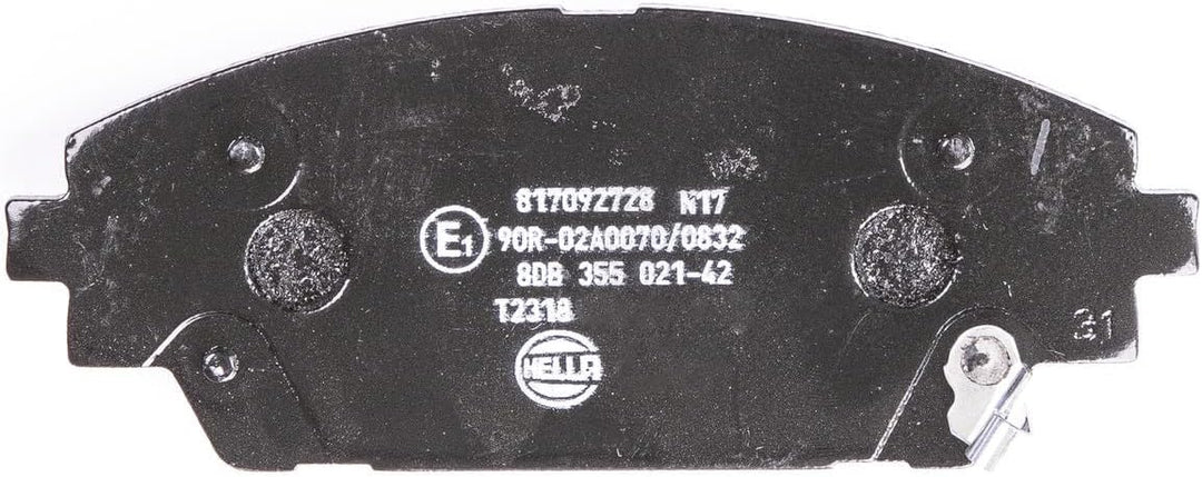 HELLA PAGID 8DB 355 021-421 Bremsbelagsatz - T2318 - Dicke/Stärke: 15.8mm - mit akustischer Verschle