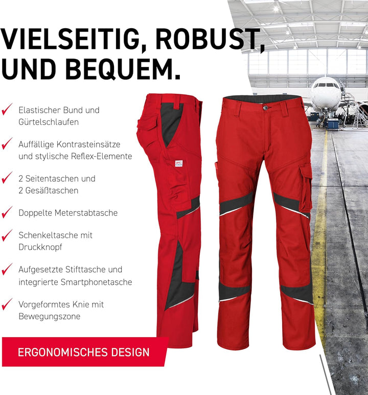 Kübler 25505365-5599-48 Damenhose Activiq Grösse 48 in mittelrot/schwarz Rot 48, Rot 48