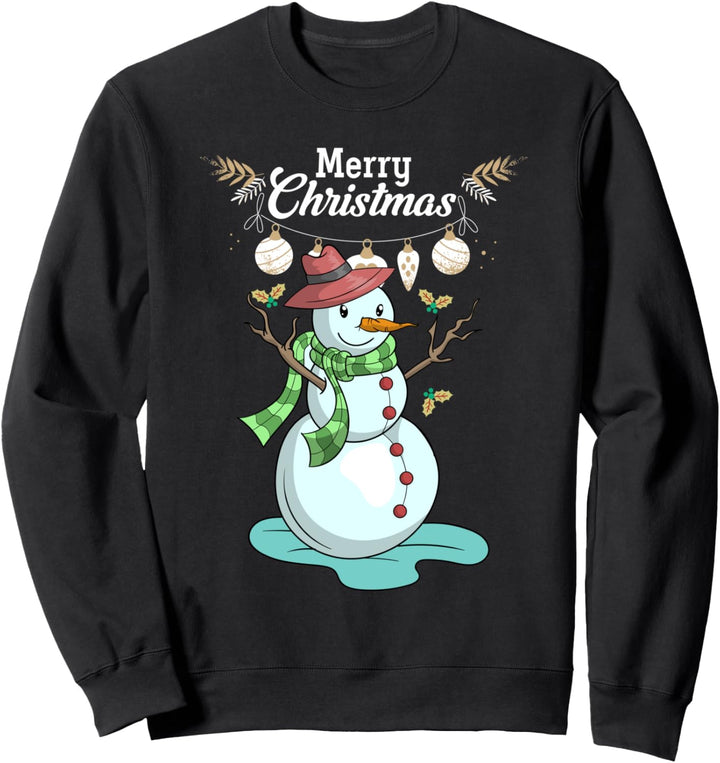 Weihnachten Familie Pajama Party Niedliches Schneemann Sweatshirt