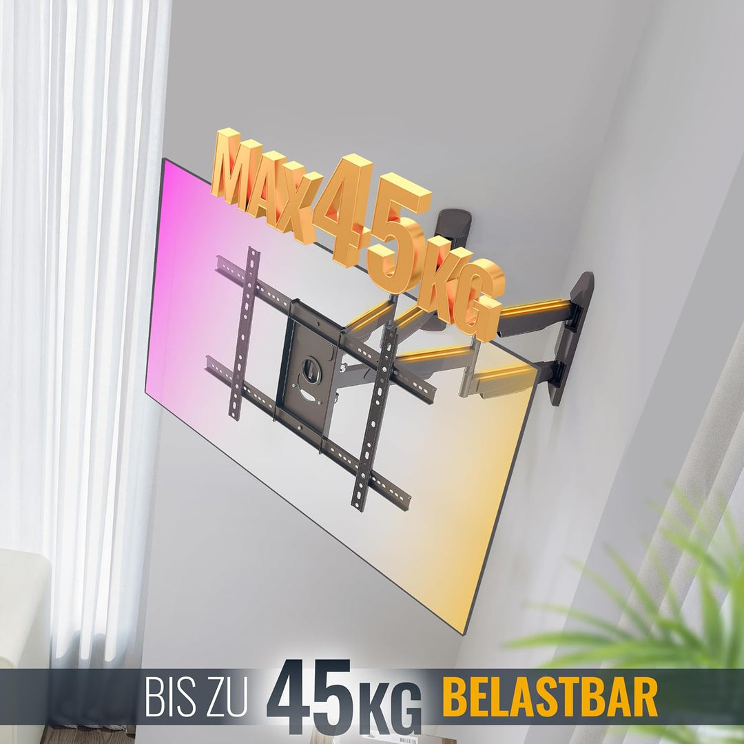RICOO TV Wandhalterung Ecke Schwenkbar Neigbar für 37-70 Zoll, Universal TV Halterung S5364, Fernseh