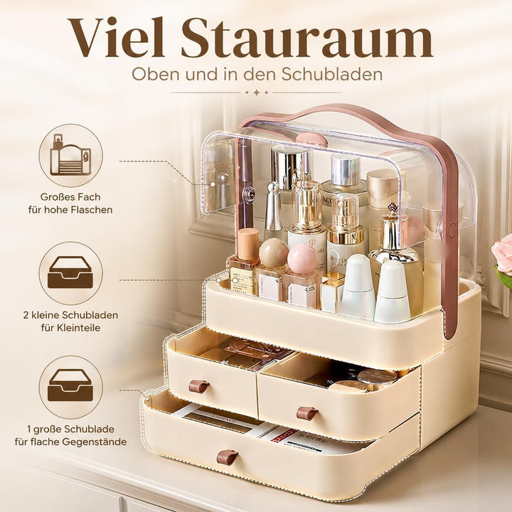 RMAN Make Up Kosmetik Organizer, Aufbewahrung Schmink Organizers Aufbewahrungsbox mit 3 Schubladen T