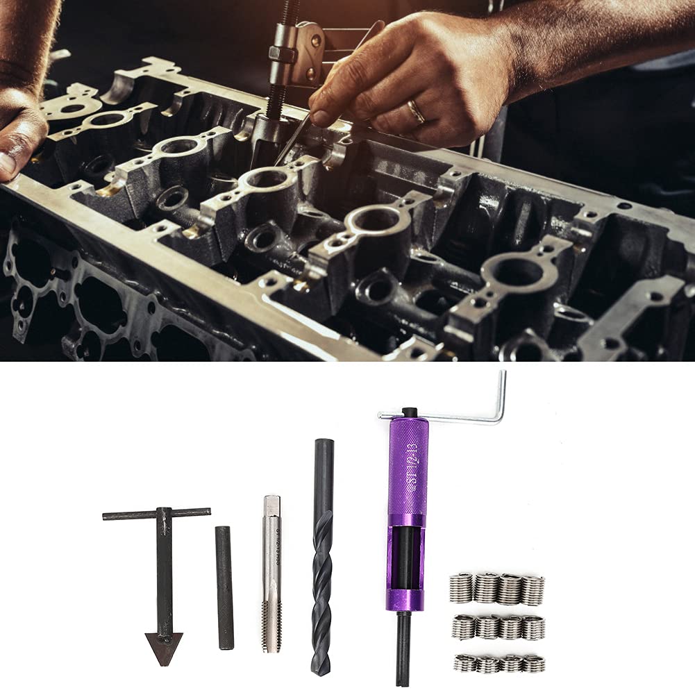 Reparatursatz für Gewindeeinsätze, 1/2-Zoll-13 UNC mit 12 Gewindeeinsätzen, Handwerkzeug, Edelstahl-