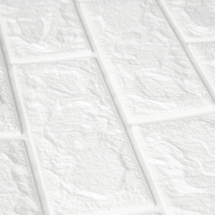 Relaxdays Wandpaneele selbstklebend, 10er Set, dekorative Steinoptik, 3D Paneele, weicher PE-Schaums