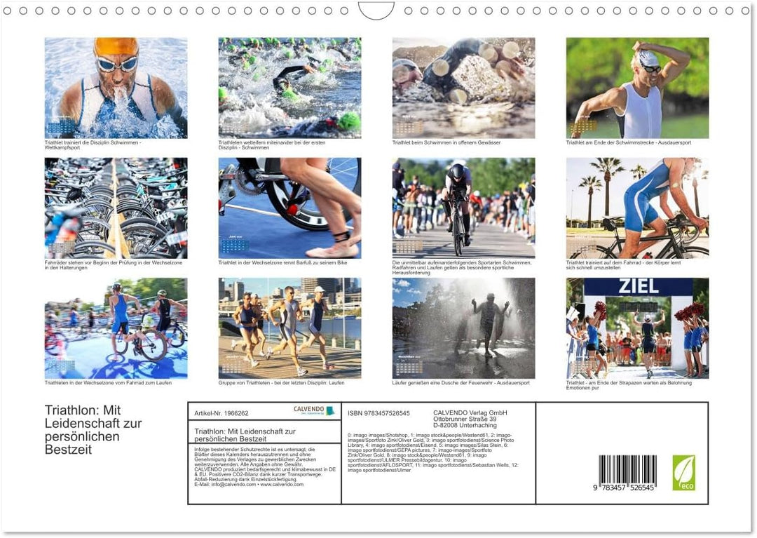 Triathlon: Mit Leidenschaft zur persönlichen Bestzeit (Wandkalender 2026 DIN A3 quer), CALVENDO Mona