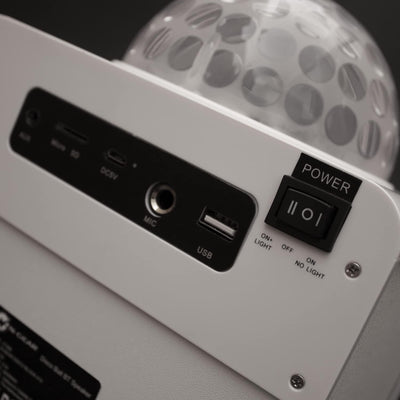 N-Gear DISCO410 Karaoke & Party Bluetooth Lautsprecher mit Discokugel, Mikrofon und Power Bank Funkt
