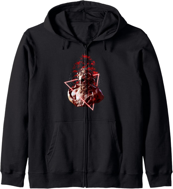 Neptune Sculpture - Sad Aesthetic Edgy Streetwear Kapuzenjacke