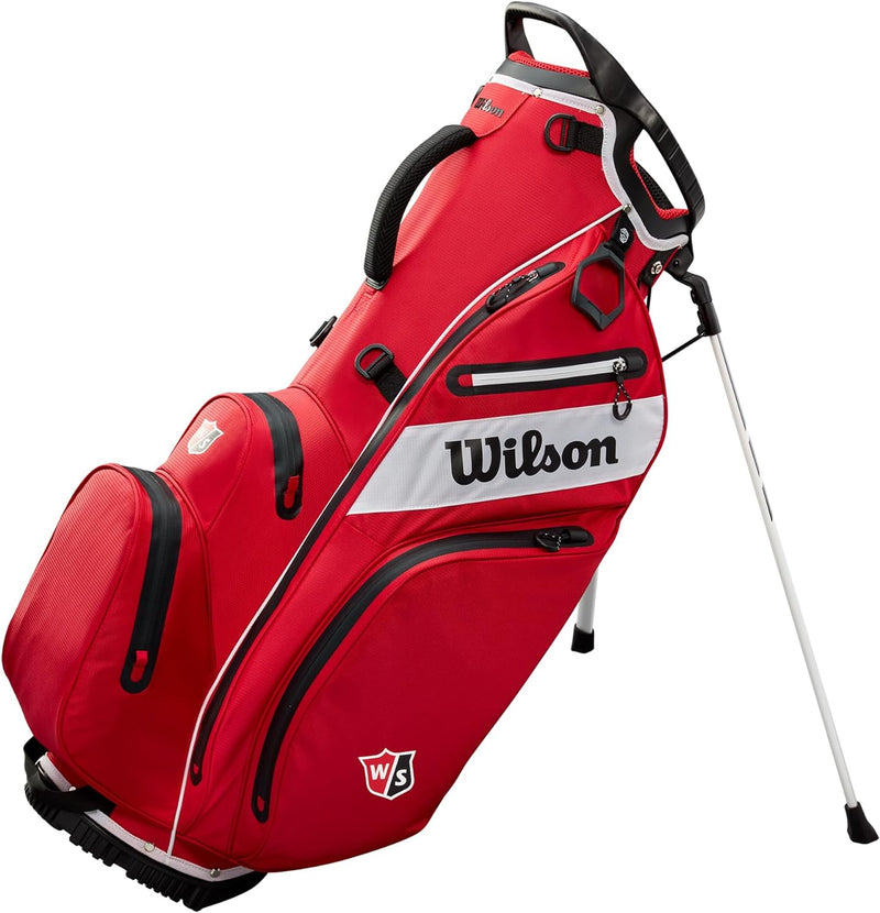 Wilson Unisex-Adult Ws Exo Dry Stand Bag Golf Tasche Einheitsgrösse Rot / Schwarz / Weiss, Einheitsg