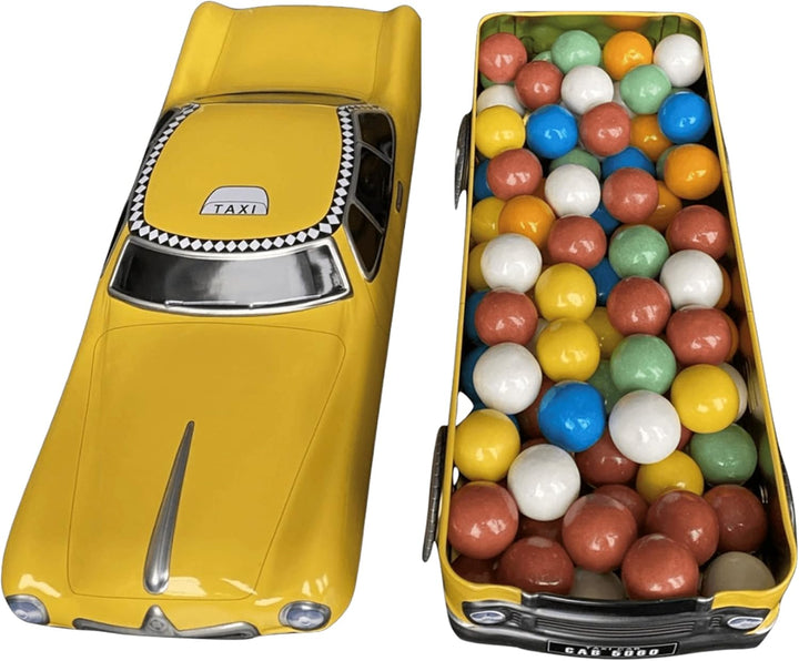 MediMuc Taxi mit drehbaren Rädern - Keksdose, Geschenkdose, Retrodose, Blechdose - lebensmittelecht
