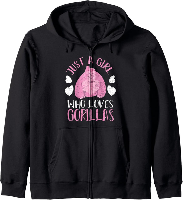 Gorilla: Just A Girl Who Loves Gorillas - Affe Sprüche Kapuzenjacke