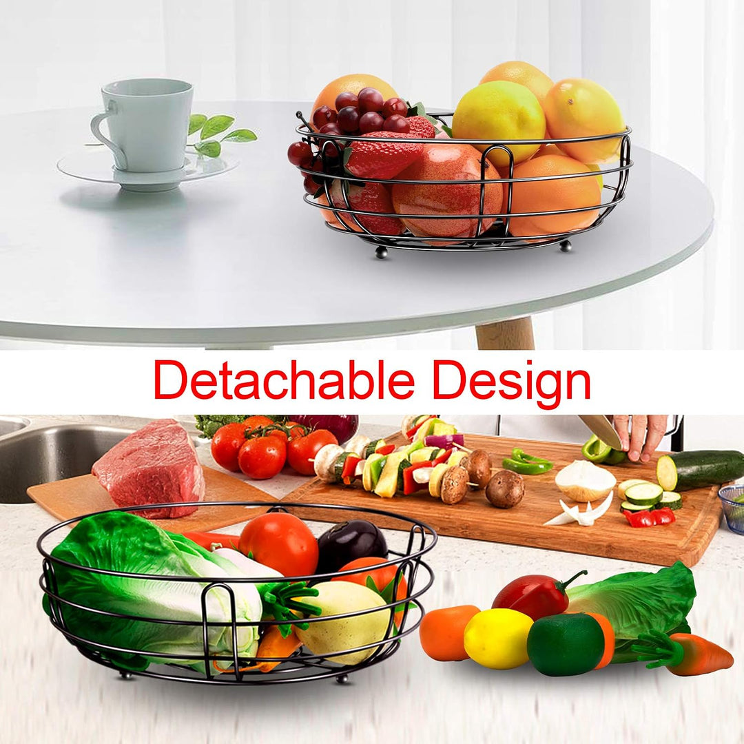 Huahong Tier-Obstkorb aus Metalldraht – mit Bananenhalter, moderne Obstschale, Gemüsekorb, stehender