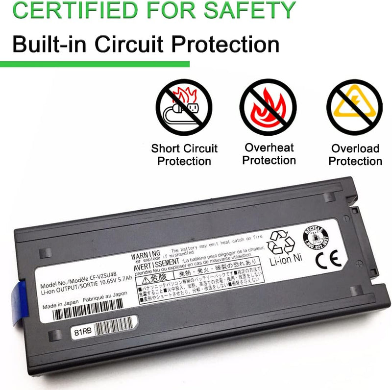 XITAIAN 10.65V 5700mAh CF-VZSU48U CF-VZSU48 Ersatz Laptop Akku für Panasonic Toughbook CF-19 CF19 Se