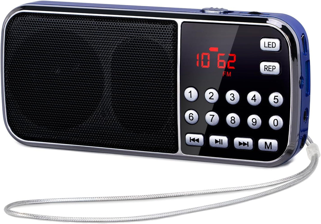 PRUNUS J-189 FM/UKW Kleines Radio mit Bluetooth, Kofferradio mit Heavy Bass Lautsprechern, TF/USB/AU