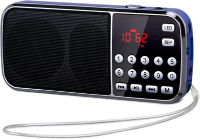 PRUNUS J-189 FM/UKW Kleines Radio mit Bluetooth, Kofferradio mit Heavy Bass Lautsprechern, TF/USB/AU