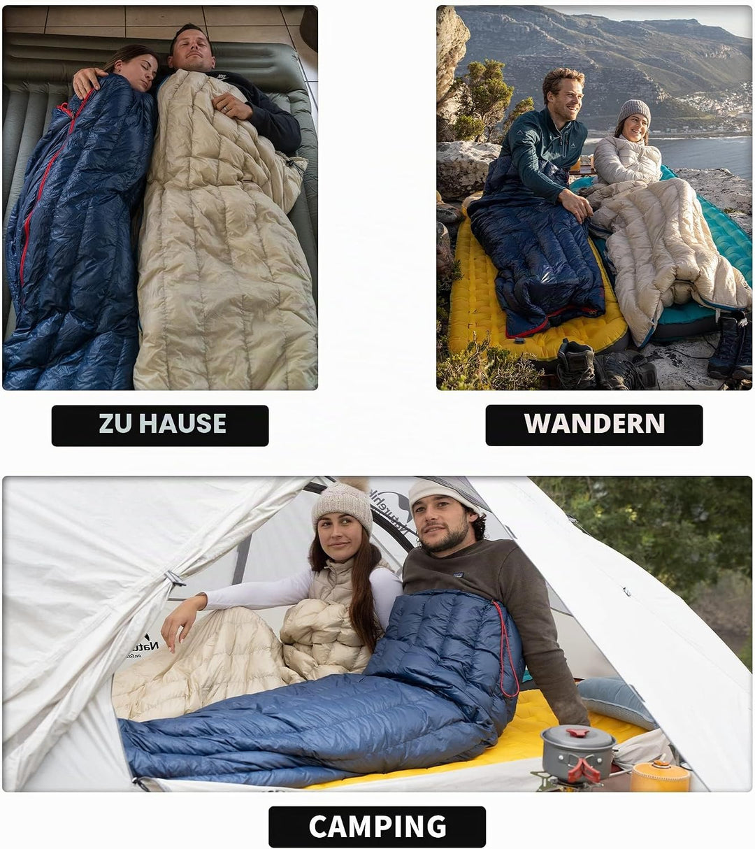 Naturehike Daunenschlafsack Ultraleicht Schlafsack Kompakte Tragbar Umschlag 650 FP 3-4 Jahreszeiten
