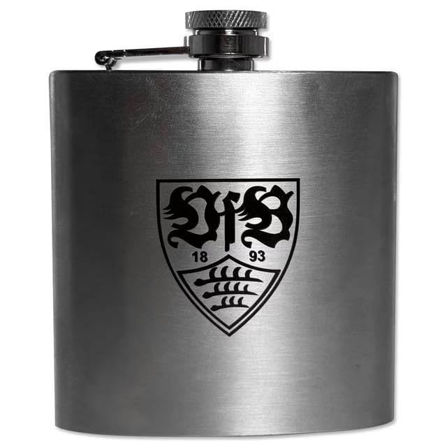 VfB Stuttgart Flachmann aus Edelstahl 6oz offizieller Lizenz Fan Artikel