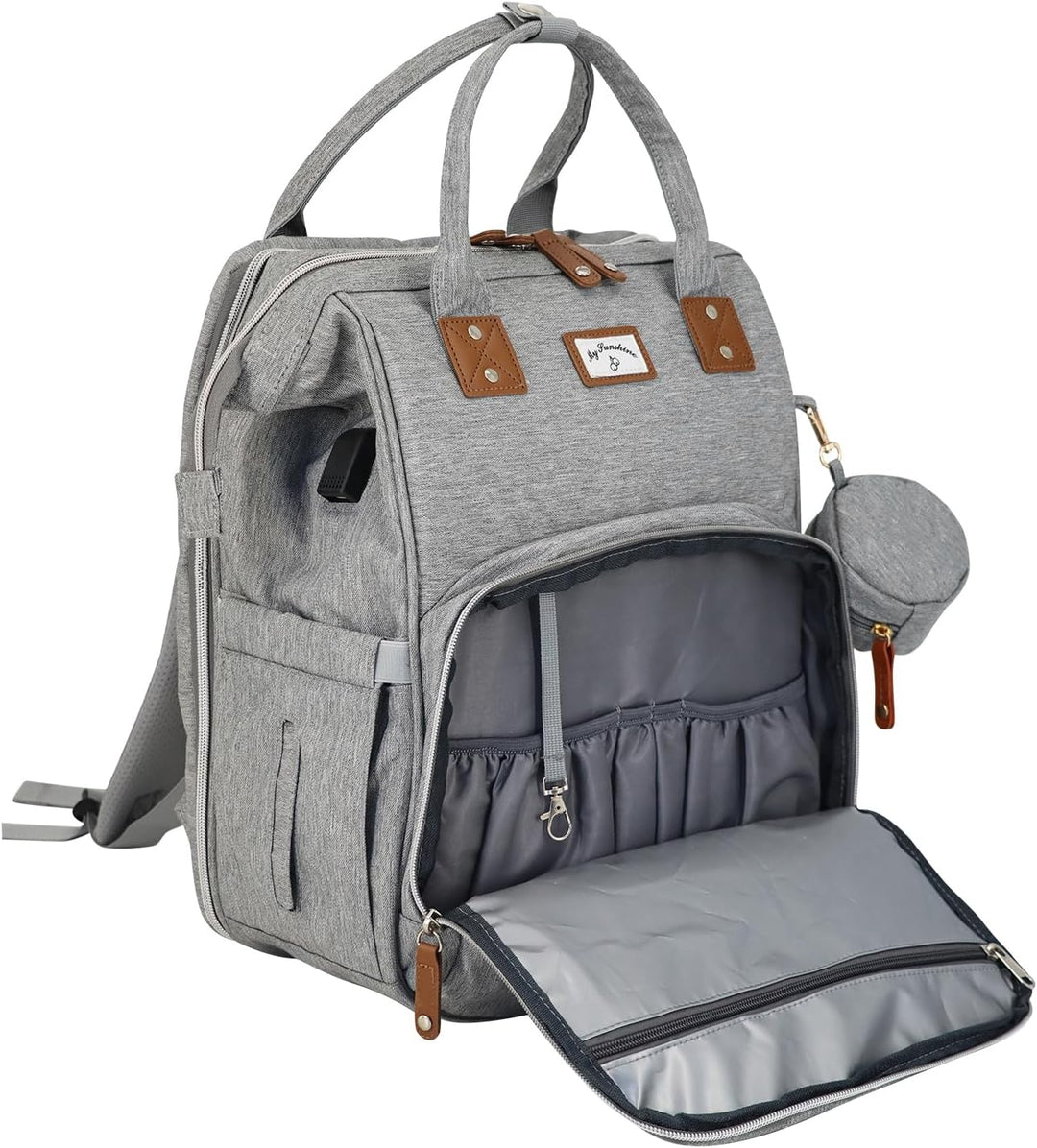 Generisch Wickeltasche Rucksack mit Wickelunterlage, wasserabweisend, mit isolierten Flaschenhaltern