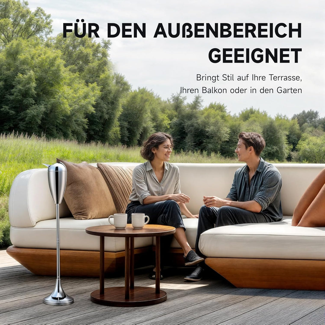 CO-Z Standaschenbecher Edelstahl Aschenbecher mit Deckel für Drinnen Höhenverstellbar Stand Aschenbe