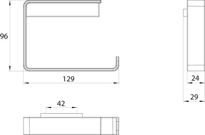 EMCO Loft Toilettenpapierhalter zur Wandmontage, moderner Papierhalter ohne Deckel, hochwertiger Pap