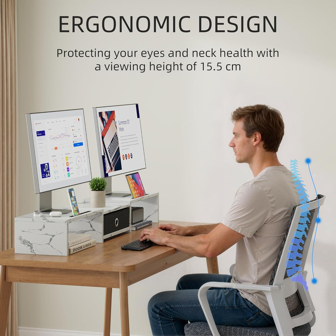 Monitor ErhöHung Schreibtisch, Monitorständer mit Schublade BildschirmerhöHung 2 Monitore Monitor St
