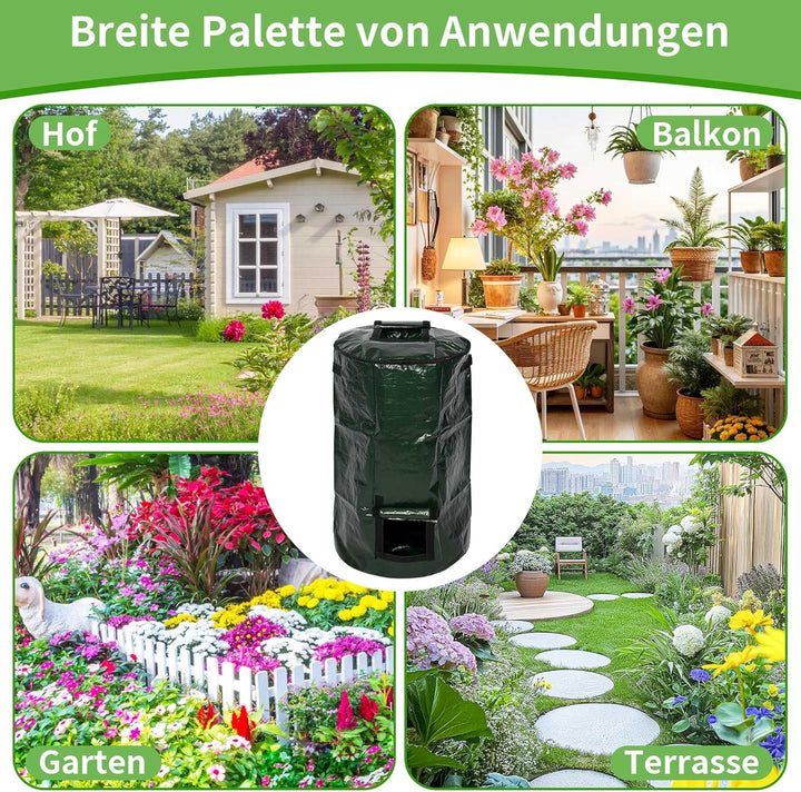 aleawol 2 Stück Stand up Komposter Garten 130 Liter Composter Garten Komposttonne Zylindrisch Schnel