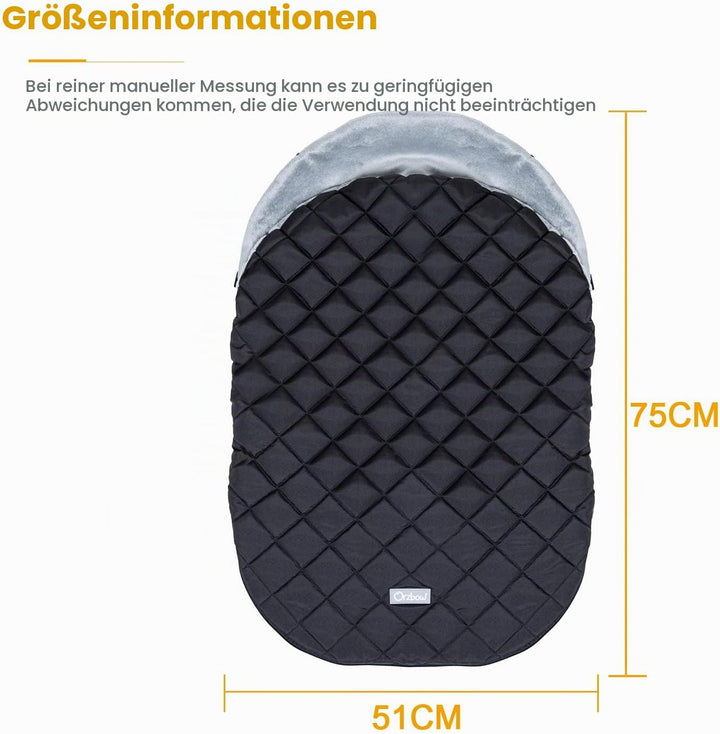 Orzbow Winter Baby Fusssack für Babyschale,Frühjahr Universal Einschlagdecke für Autositz &amp; Maxi-Cos