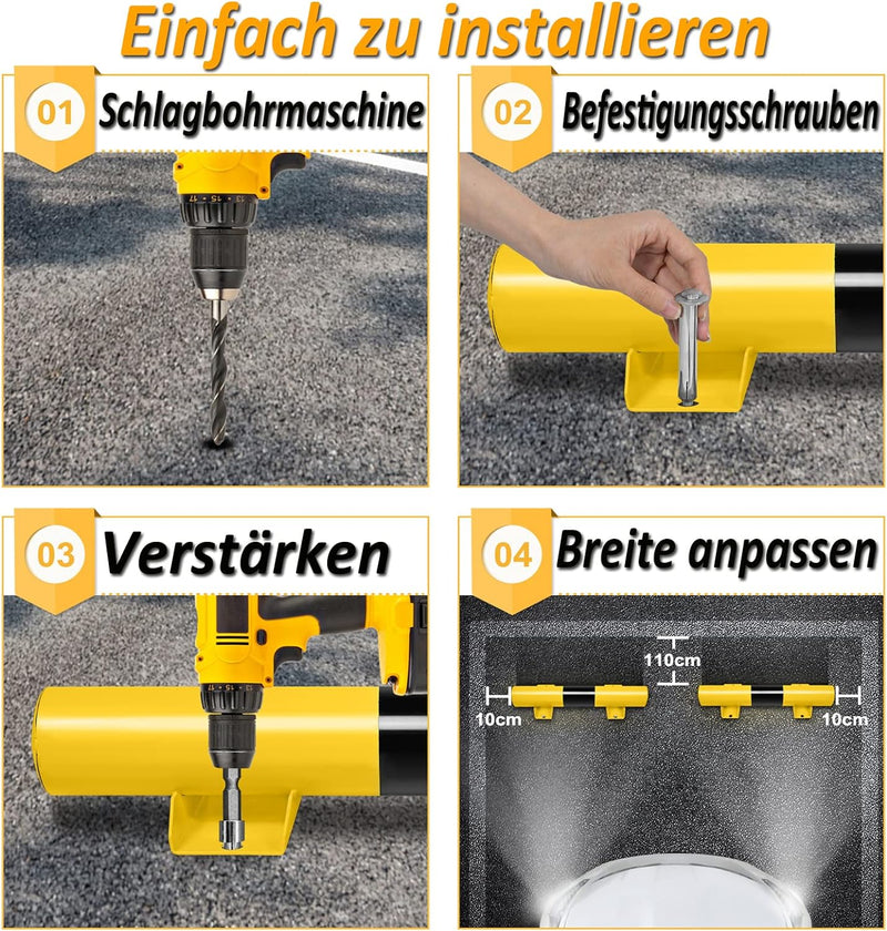 YRHome Garagenstopper Gummi Radstopp Parkbegrenzung Gelb Reflektoren Gummi Parkplatzbegrenzung Parks