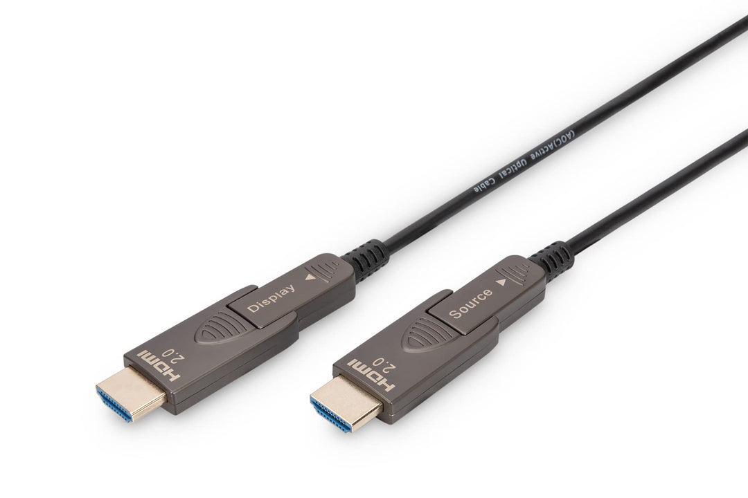 DIGITUS Glasfaser HDMI-Kabel – 20 m – UHD 4k 60Hz – abnehmbare Stecker, 20 m