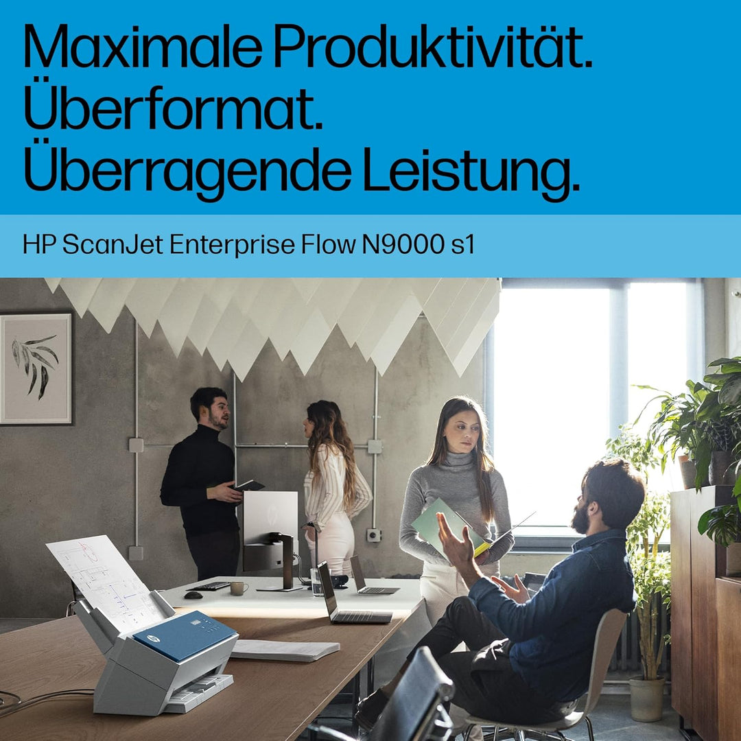 HP ScanJet Enterprise Flow 9000 s1, Scanner, bis A3, ADF für bis zu 100 Blatt, USB 3.0, LCD-Display,