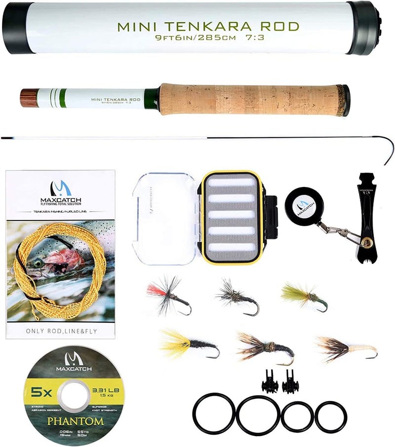 MAXIMUMCATCH Mini Tenkara Ruten 285/360CM Teleskopierbare Carbon Tenkara Rute 6:4/7:3Aktion 9FT 6 in