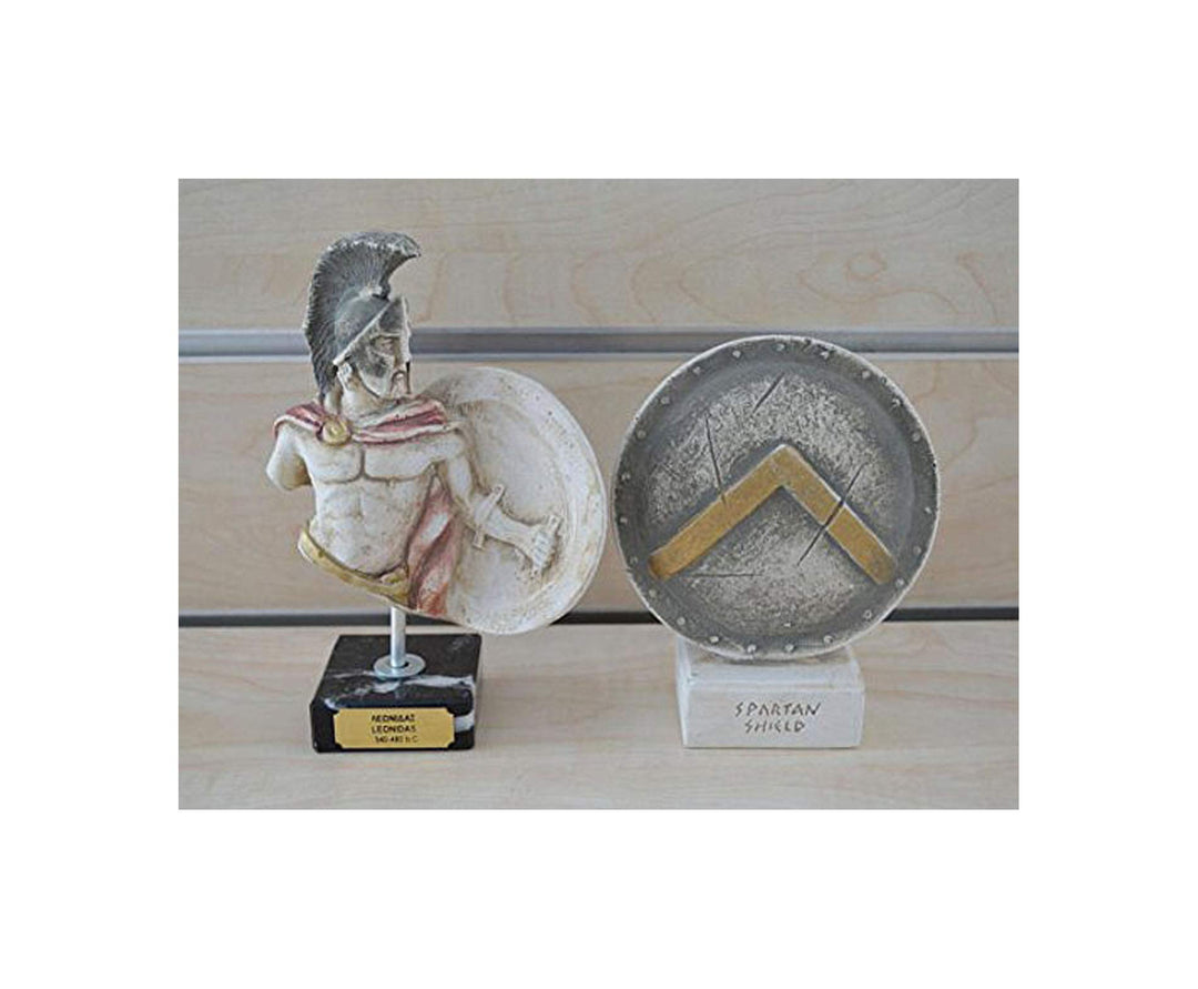 Leonidas et Spartan Shield Sculpture de Artefacts