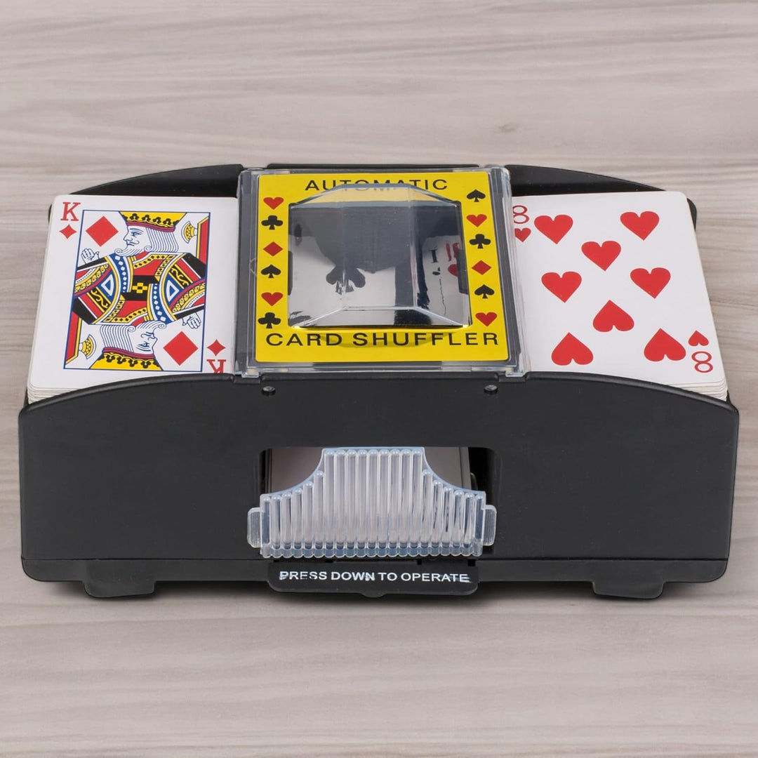 MIJOMA Automatischer Spielkartenmischer - Ideal für Standard-Spielkarten bis zu 9x6,5 cm, Praktische