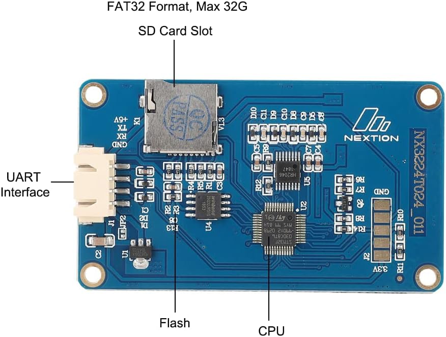 Aihasd English Nextion 2.4" TFT 320 x 240 Resistive Touch Screen UART HMI LCD Module Display Panel f