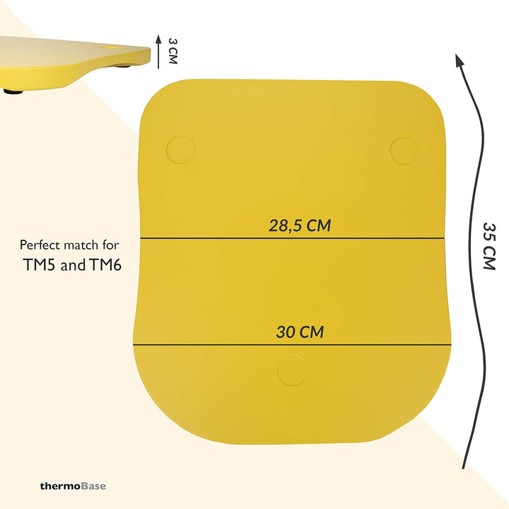 thermoBase Premium Gleitbrett aus holz/Inwood/für Thermomix TM6/TM5/2 Teflon-Gleitsohlen/2 Gummistop