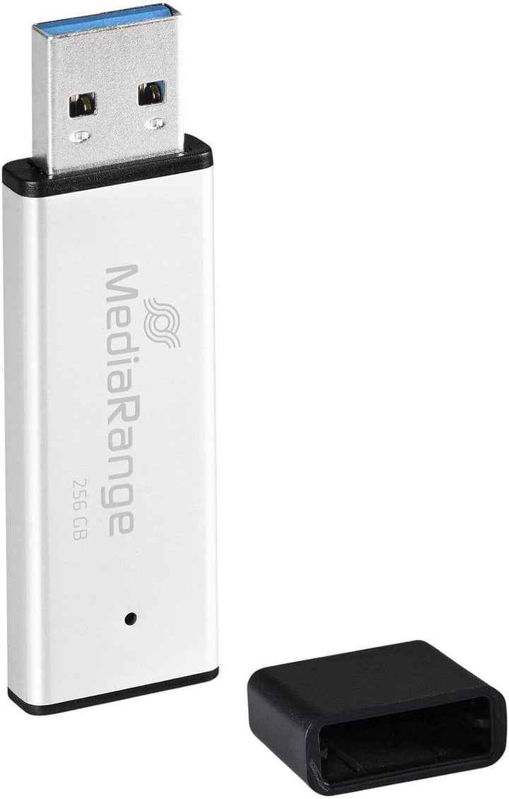 MediaRange USB 3.0 Hochleistungs Speicherstick 256GB - Mini USB Flash-Laufwerk mit hochwertigem Alum