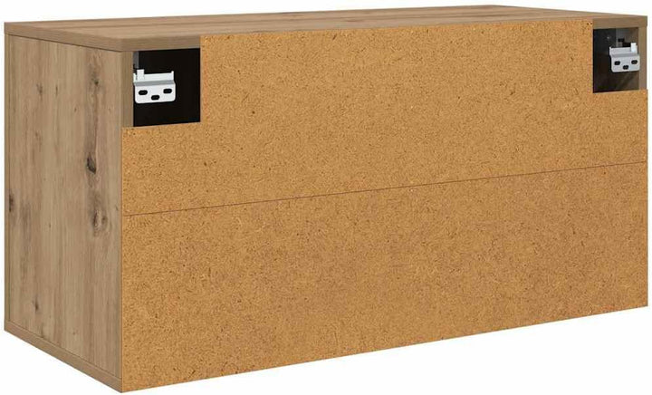 vidaXL Wandmontiertes TV-Regal Eiche handwerklich 80 x 34,5 x 40 cm, Rustikaler Wandschrank, robuste
