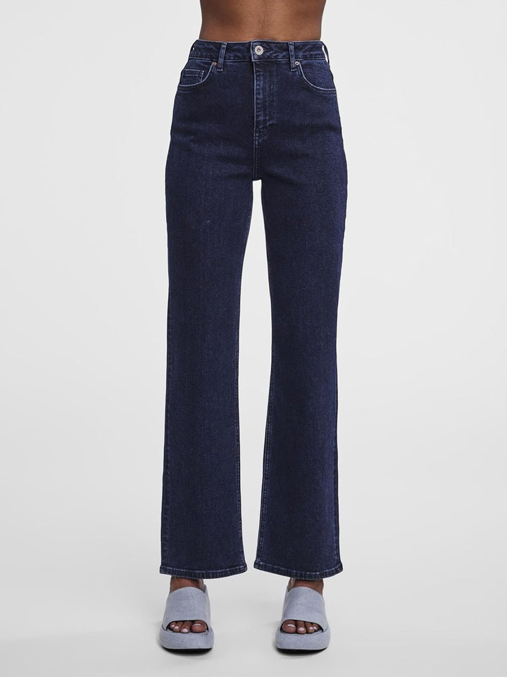 PIECES Damen Pcholly Hw Wide Jeans Db Noos Bc Jeanshose 27W / 30L Dark Blue Denim, 27W / 30L Dark Bl