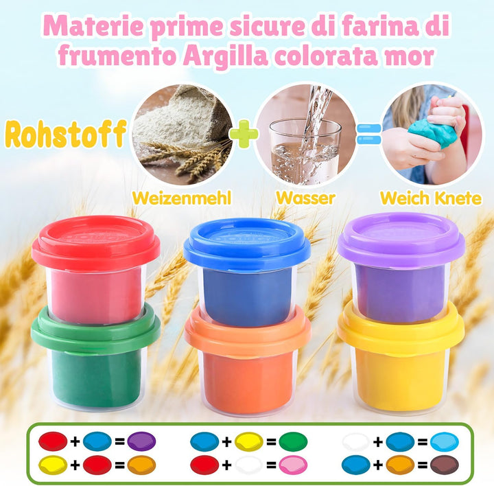 PLAY Knete Set für Kinder Eis und Einhorn Set - Anfänger Knete Zubehör knete ab 3 jahre, Kinderknete