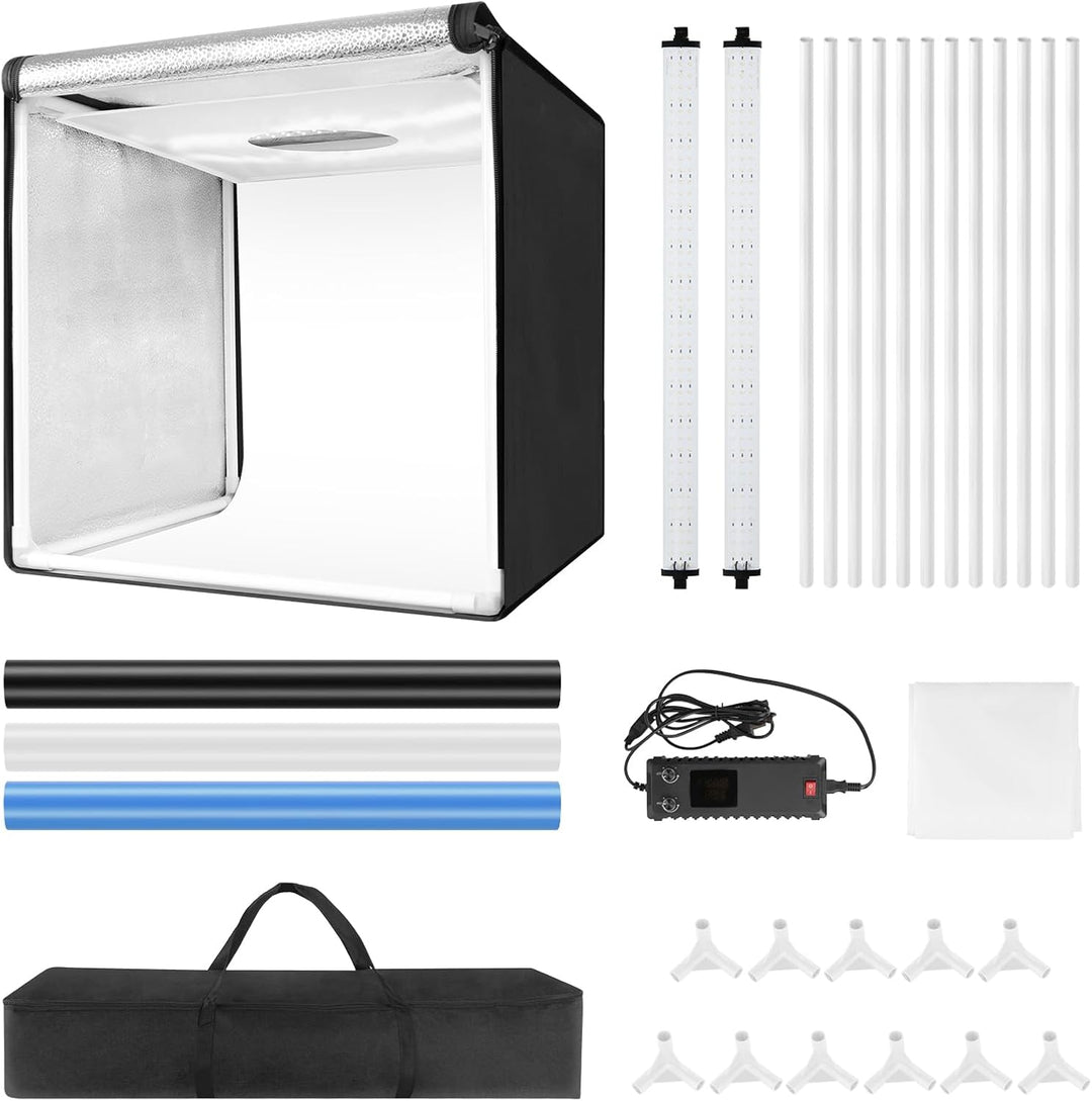 40x40x40 Zoll zweifarbige LED Fotobox, dimmbar mit hohem Farbwiedergabeindex CRI>98, Fotostudiozelt