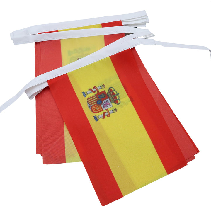 AZ FLAG FAHNENKETTE Spanien 12 Meter mit 20 flaggen 45x30cm- SPANISCHE Girlande Flaggenkette 30 x 45