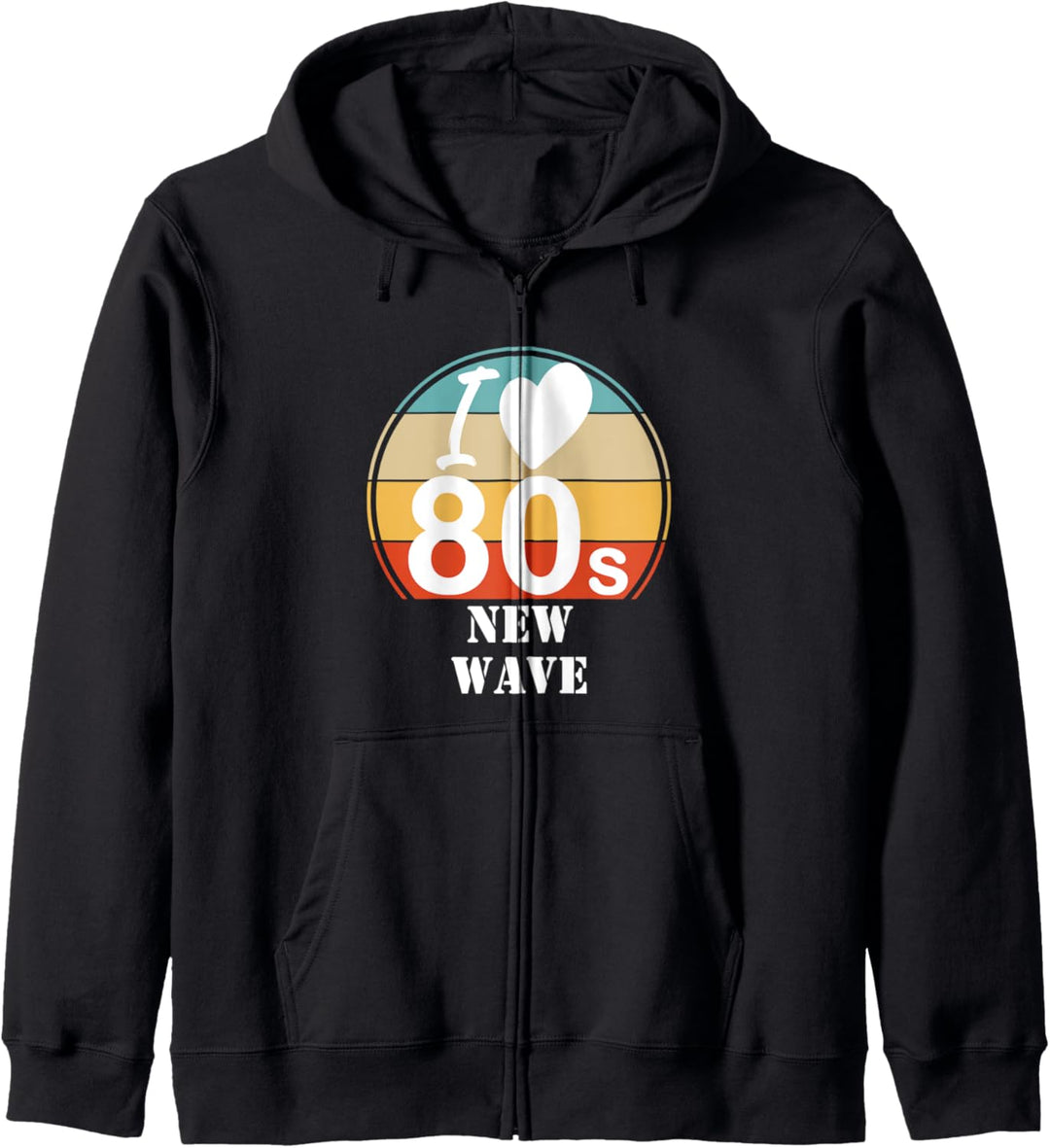 Ich liebe New-Wave-Musik der 80er, Retro, Vintage, Sonnenuntergang Kapuzenjacke