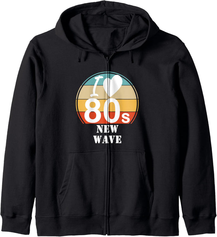 Ich liebe New-Wave-Musik der 80er, Retro, Vintage, Sonnenuntergang Kapuzenjacke