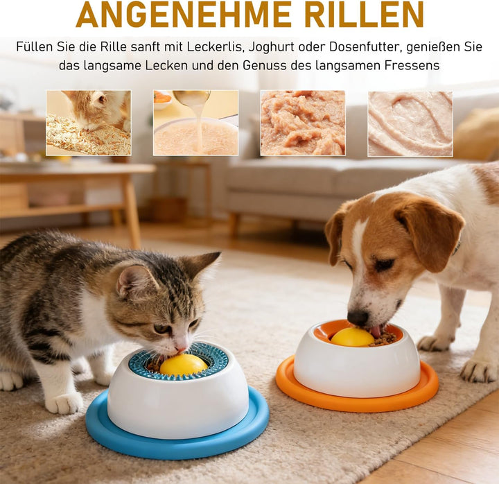 Lick Bowl für Hunde, 2 Stück Schleckball Hund, Hundelickspielzeug, Leckmatte Hund, Schleckball Leckb