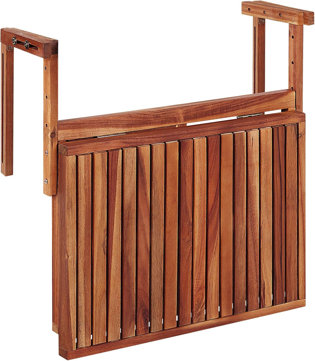 Beliani Balkonhängetisch Akazienholz Dunkelbraun 60 x 40 cm höhenverstellbar Udine