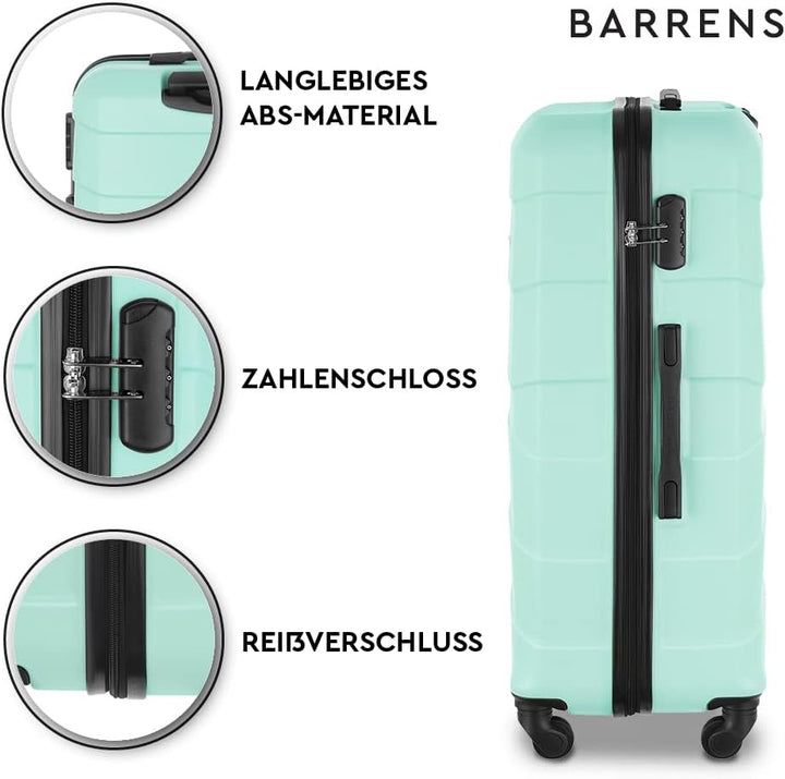 BARRENS Grosser Koffer | Aufgabegepäck | 77x52x29 cm | 90 L | 4x360 Grad Rollen | Flexibler Griff |