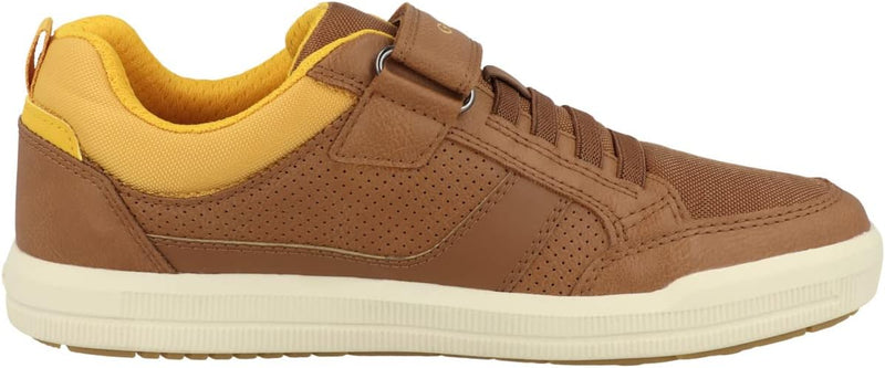 Geox Herren J Arzach Boy Sneaker 37 EU Cognac Dk Yellow, 37 EU Cognac Dk Yellow
