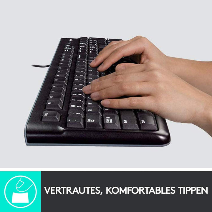 Logitech B100 Maus mit Kabel, USB-Anschluss, 800 DPI Optischer Sensor, 3 Tasten, Für Links- und Rech