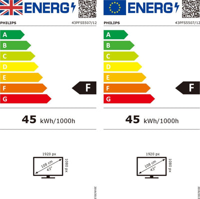 Philips 43PFS5507/12 43 Zoll LED Fernseher Für Kleinere Räume, LED TV Mit Pixel Plus HD, HDMI, USB-
