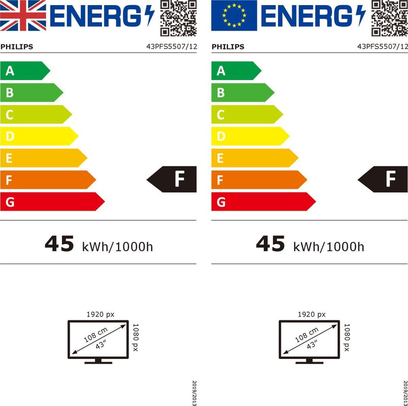 Philips 43PFS5507/12 43 Zoll LED Fernseher Für Kleinere Räume, LED TV Mit Pixel Plus HD, HDMI, USB-