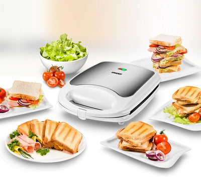 Unold 48480 Sandwich Maker Quadro für 4 Toasts gleichzeitig, Antihaft-Beschichtung, Wärmeisolierung,